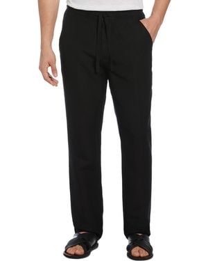 Cubavera Big & Tall Linen Blend Core Drawstring Pant - Black