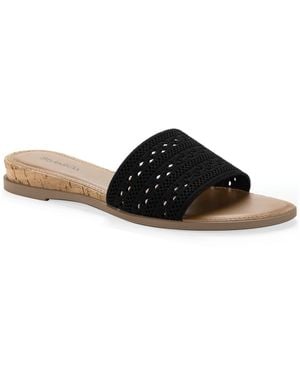 Style & Co. Eviee Knit Slip-on Slide Sandals - Black