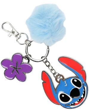 Disney Lilo And Stitch Multi-charm And Pom Pom Keychain - Blue