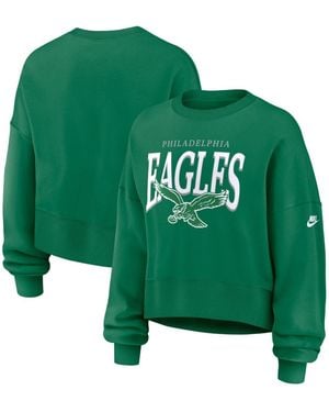 Nike Philadelphia Eagles Phoenix Long-sleeve Oversized Fleece Sweatshirt - Green