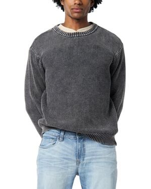 Buffalo David Bitton Washy Textured Knit Crewneck Sweater - Gray