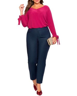 Eloquii Plus Size Tall Kady Fit Double-weave Pant - Pink