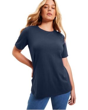 June + Vie June + Vie June + Vie Short-sleeve Crewneck One + Only Tee - Blue