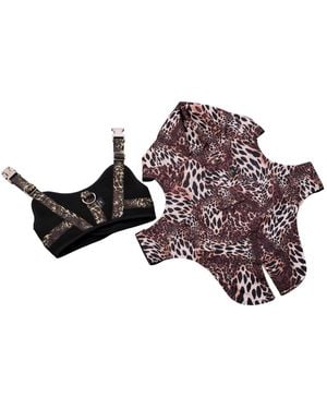 Natori Leopard Raincoat & Harness Set - Black
