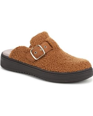 LifeStride Vibe-cozy Washable Round Toe Mule Clogs - Brown