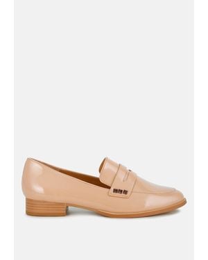 Rag & Co Patent Pleather Penny Loafers - White
