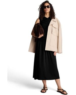 Kenneth Cole Ruched A-line Midi Dress - Black