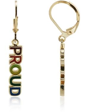 Rebl Jewelry Proud Dangle Earrings - White