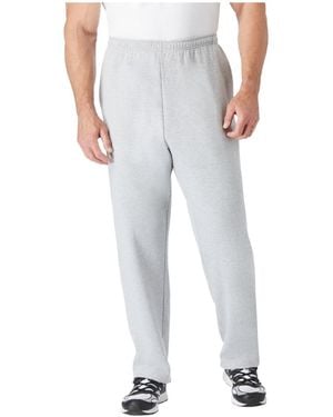 Kingsize Big & Tall Fleece Open-bottom Sweatpants - Gray
