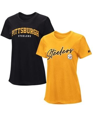 Starter Black/gold Pittsburgh Steelers Combo Pack T-shirt - Orange