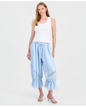 And Now This Lace-trim Balloon Pants - Blue