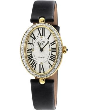 Gevril Gv2 Piazza Navona Swiss Quartz Italian Leather Strap Diamond Watch - Metallic