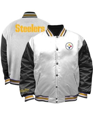 Mitchell & Ness Pittsburgh Steelers Plus Size Full-snap Satin Jacket - Gray