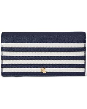 Ralph Lauren Slim Crosshatch Leather Wallet - Blue