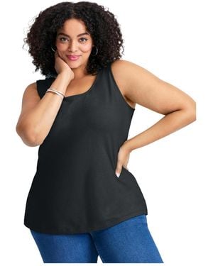 Avenue Plus Size Basic Layering Tank - Blue