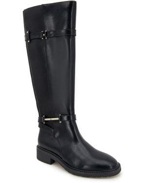 Kenneth Cole Livie Buckle Made Knee-High Boots - Black