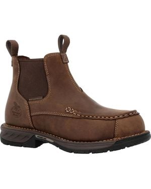 Georgia Boot Athens 360 Moc-toe Chelsea Waterproof Nano Composite Toe Work Boot - Brown