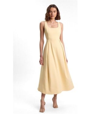 Karen Millen Full Skirt Midi Dress - Natural