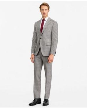 Ted Baker Modern Fit Wine Plaid Suit Separates - Gray