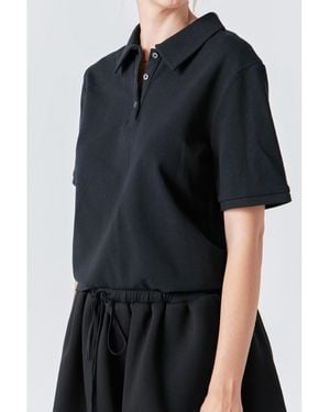 Grey Lab Pique Polo Shirt - Black