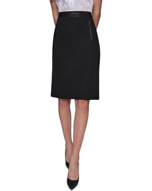 Karl Lagerfeld Compression Pull-on Pencil Skirt - Black