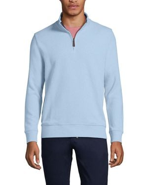 Lands' End Bedford Rib Quarter Zip Sweater - Blue