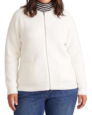 UNIVERSAL STANDARD Plus Size Better Than Wool Zip Cardigan - White