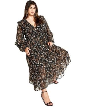 City Chic Plus Size Lila Maxi Dress - Metallic