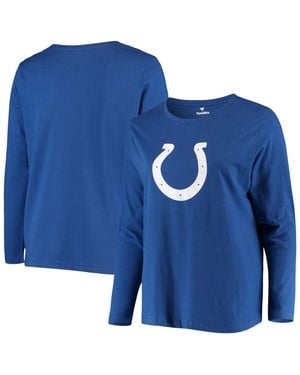 Fanatics Plus Size Royal Indianapolis Colts Primary Logo Long Sleeve T-shirt - Blue