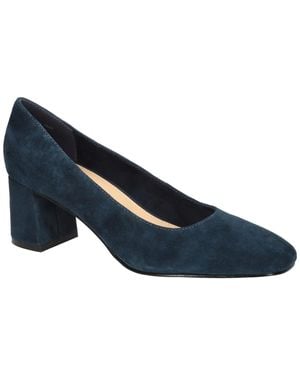 Bella Vita Jillian Block Heel Square Toe Pumps - Blue