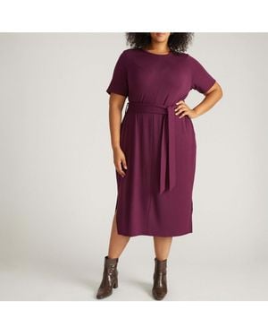 UNIVERSAL STANDARD Plus Size Travelknit Belted Dress - Pink