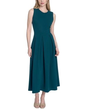 Calvin Klein Sleeveless Midi A-line Dress - Green