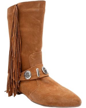 Forever & Always Shoes Selora Leather Buckle Western Boot - Brown