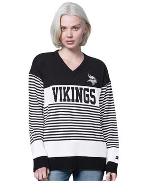 Starter Minnesota Vikings No Huddle Striped Sweater - White