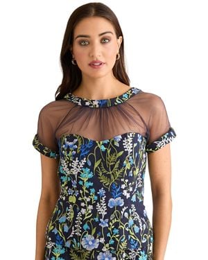Muse Short-sleeve Embroidered Top - Blue