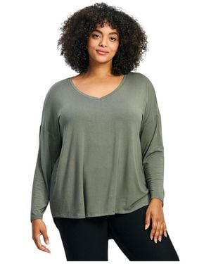 Avenue Plus Size Taya Essential Top - Gray
