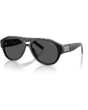 DIESEL Retro Aviator Sunglasses Dl2023u - Black