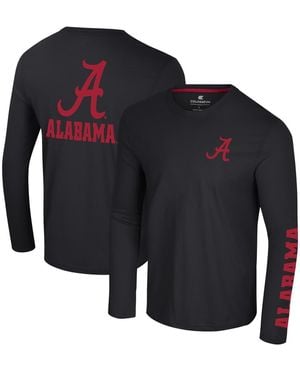 Colosseum Athletics Alabama Crimson Tide Logo Lockup 3-hit Active Blend Long Sleeve T-shirt - Blue
