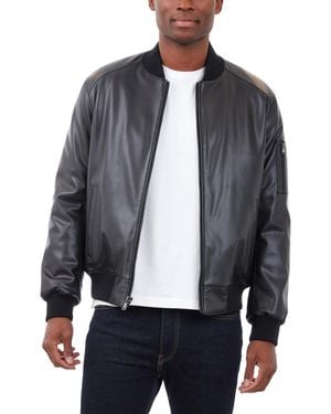 Michael Kors Faux Leather Moto Jacket - Gray