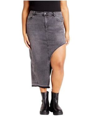 City Chic Plus Size Remi Skirt - Gray