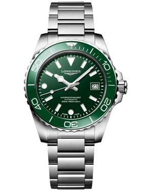 Longines Hydroconquest Silver Stainless Steel Bracelet Watch 39mm - Green