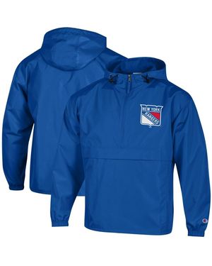 Champion New York Rangers Packable Half-zip Windbreaker - Blue
