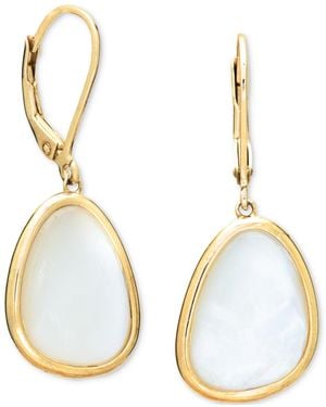 Macy's Mother Of Pearl Abstract Bezel Leverback Drop Earrings - Metallic