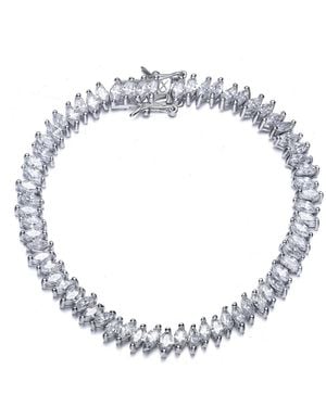 Genevive Jewelry Sterling Silver Gold Plated Stacked Bracelet - Metallic