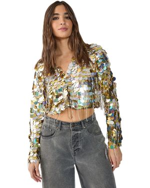 Nasty Gal Disc Tassel Trophy Jacket - Gray