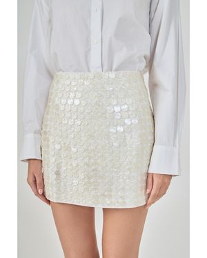 Endless Rose Circle Mother Of Pearls Mini Skirt - White
