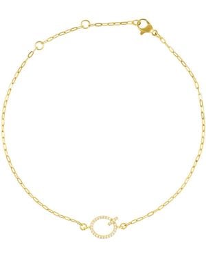 Adornia Gold Cubic Zirconia Pave Sideways Initial Anklet - Natural