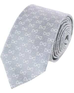 Trafalgar Signature Logo Silk Novelty Necktie - Gray