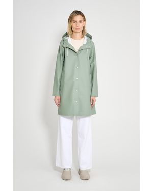 Stutterheim Mosebacke Hooded Long Sleeve Raincoat - Gray