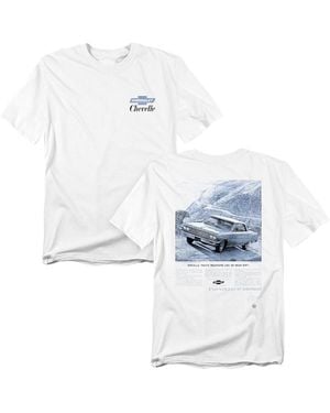 Corvette Chevrolet Chevelle Mountain Ad Front Back T-shirt - Blue